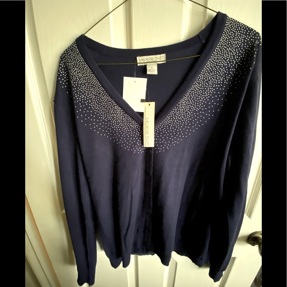 NWT navy cardigan in XL